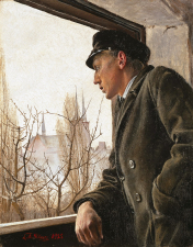 Ole Ring looks over Roskilde.*oil on canvas.*36,5 x 28 cm.*signed b.l.: L.A. Ring 1925
