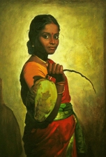 oil on canvas painted by artistelayarajamo:+919841170866